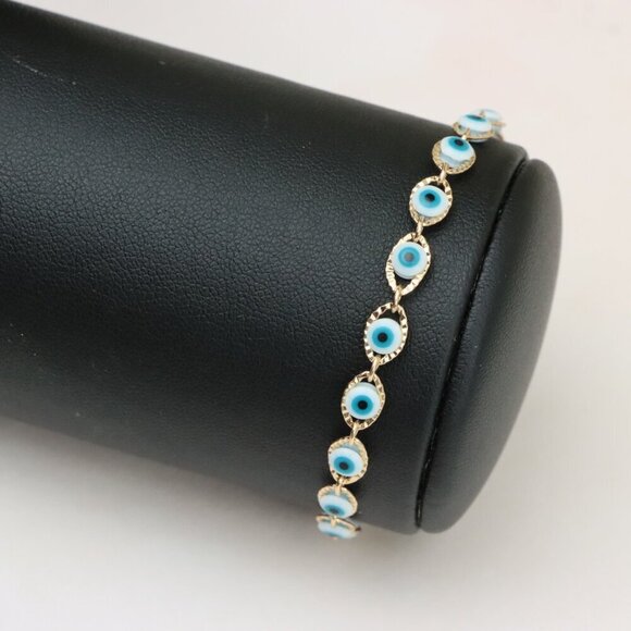 "Delicate Rose Gold Evil Eye Bracelet, XPBL0780 - Picture 9 of 12